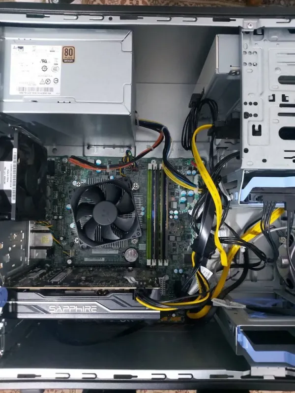 Комплект: Lenovo ThinkCentre M800 Tower / Intel Core i5-6500 (4 ядра по 3.2 - 3.6 GHz) / 16 GB DDR4 / 512 GB SSD + 500 GB HDD / AMD Radeon RX 570, 4 GB GDDR5, 256-bit / DVD-ROM + Монітор LG 24MB37PM-B / 24" (1920x1080) IPS б/в - зображення 6