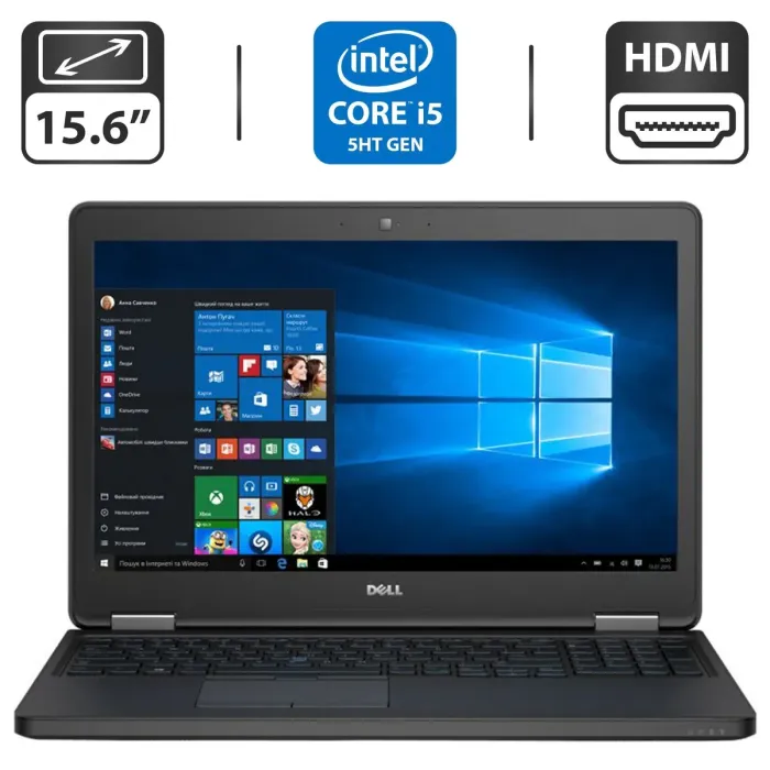 Ноутбук Б-класс Dell Latitude E5550 / 15.6"  TN / Core i5-5300U (2(4) ядра по 2.3-2.9GHz) / 4GB DDR3 / 500GB HDD / HD Graphics 5500 / WebCam / HDMI б/в - зображення 1