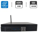 Неттоп Dell OptiPlex 3040 Micro USFF / Intel Core i3-6100T (2 (4) ядра по 3.2 GHz) / 8 GB DDR3 / 128 GB SSD / Intel HD Graphics 530 / Wi-Fi + Блок живлення б/в