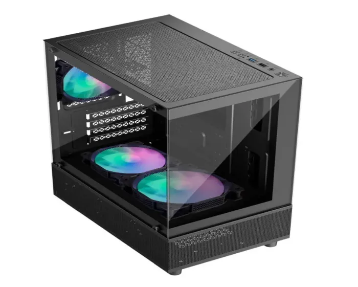 Ігровий ПК 1stPlayer Mi2-A-BK-2F7R-1F7 Black Tower / Intel Core i5-12400F (6 (12) ядер по 2,5 - 4,4 ГГц) / 16 ГБ DDR4 / 480 ГБ SSD / nVidia GeForce RTX 3050, 8 ГБ GDDR6, 128-біт - зображення 3