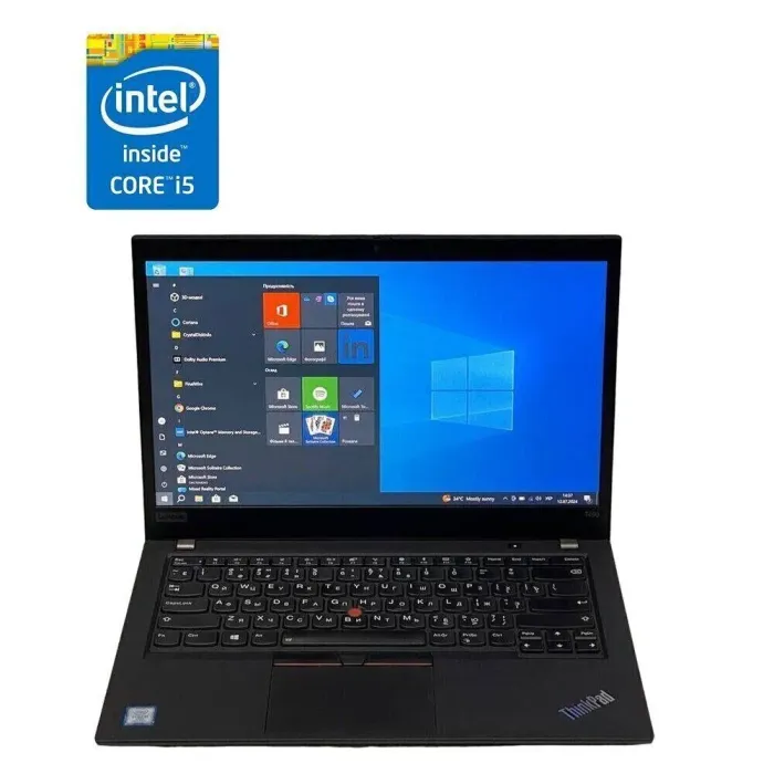 Ноутбук Б-клас Lenovo ThinkPad T490 / 14" (1920x1080) IPS / Intel Core i5-8365U (4 (8) ядра по 1.6 - 4.1 GHz) / 8 GB DDR4 / 120 GB SSD / Intel UHD Graphics / WebCam б/в - зображення 1
