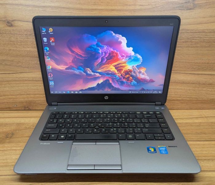 Ноутбук HP ProBook 640 G1 / 14" (1366x768) TN / Intel Core i5-4300M (2 (4) ядра по 2.6 - 3.3 GHz) / 8 GB DDR3 / 240 GB SSD / Intel HD Graphic 4600 / Fingerprint / WebCam / Windows 10 б/в - зображення 2