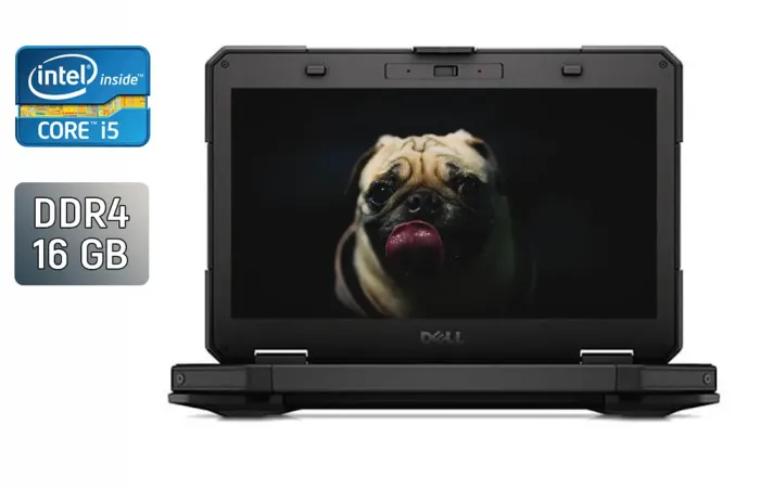Захищений ноутбук Dell Latitude 14 Rugged 5414 / 14" (1920x1080) IPS / Intel Core i5-6300U (2 (4) ядра по 2.4 - 3.0 GHz) / 16 GB DDR4 / 512 GB SSD / Intel HD Graphics 520 / VGA / WebCam / Windows 10 б/в - зображення 1