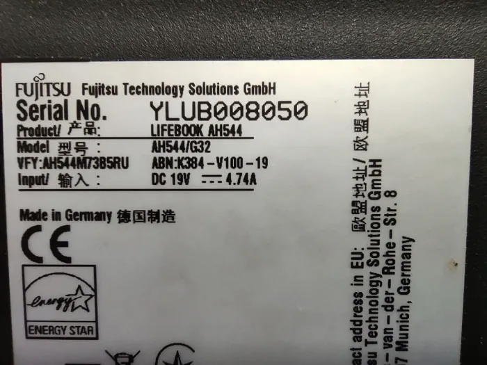 Ноутбук Fujitsu LifeBook AH544 / 15.6'' (1366x768) TN / Intel Core i5-4200M (2 (4) ядра по 2.5 - 3.1 GHz) / 8 GB DDR3 / 256 GB SSD / nVidia GeForce GT 720M, 2 GB GDDR3, 64-bit / WebCam б/в - зображення 8