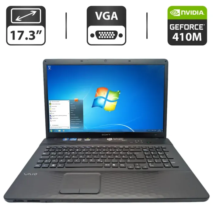 Ноутбук Sony VPCEJ / 17.3" (1600x900) TN / Intel Core i3-2350M (2 (4) ядра по 2.3 GHz) / 6 GB DDR3 / 640 GB HDD / nVidia GeForce 410M, 1 GB GDDR3, 64-bit / WebCam / DVD-ROM б/в - зображення 1