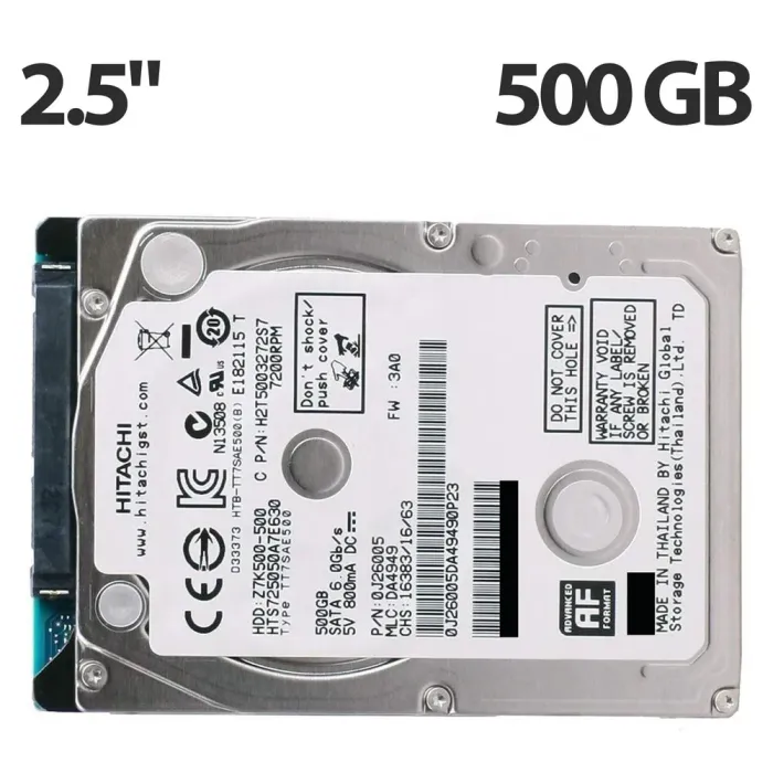 Жорсткий диск Hitachi (HGST) Travelstar Z7K500 / 2.5" / 500 GB / SATA III - зображення 1
