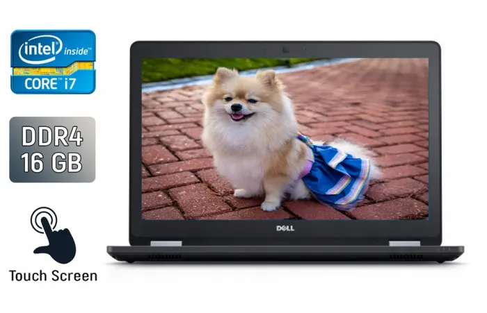 Ноутбук Dell Latitude E5570 / 15.6" (1920x1080) IPS Touch / Intel Core i7-6600U (2 (4) ядра по 2.6 - 3.4 GHz) / 16 GB DDR4 / 512 GB SSD / AMD Radeon R7 M360, 2 GB DDR3, 64-bit / WebCam / Windows 10 б/в - зображення 1