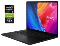Ігровий ноутбук Б-клас Asus ProArt Studiobook P16 H7606WV / 16" (3840x2400) OLED Touch / AMD Ryzen AI 9 HX 370 (12 (24) ядер по 2.0 - 5.1 GHz) / 32 GB DDR5 / 1000 GB SSD NVMe / nVidia GeForce RTX 4060, 8 GB GDDR6, 128-bit б/в