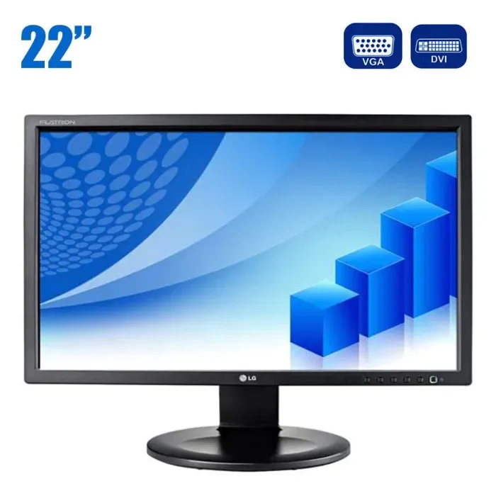 Монітор LG Flatron E2210P/22" (1680x1050) TN/VGA, DVI/VESA 75x75 б/в - зображення 2