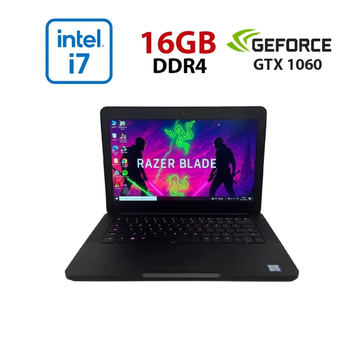 Ігровий ноутбук Б-класу Razer Blade 14 RZ09-0195 / 14" (1920x1080) IPS / Intel Core i7-7700HQ (4 (8) ядра по 2,8 - 3,8 ГГц) / 16 ГБ DDR4 / 512 ГБ SSD NVMe / nVidia GeForce GTX 1060, 6 ГБ GDDR5, 192-біт / Веб-камера б/в - изображение 1