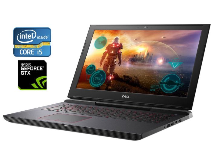 Ігровий ноутбук Б-класу Dell Inspiron 15 7000 / 15.6" (1920x1080) TN / Intel Core i5-7300HQ (4 ядра по 2,5 - 3,5 ГГц) / 16 ГБ DDR4 / 128 ГБ SSD + 1000 HDD / nVidia GeForce GTX 1050, 4 ГБ GDDR5, 128-біт / WebCam / Win 11 Home б/в - зображення 1