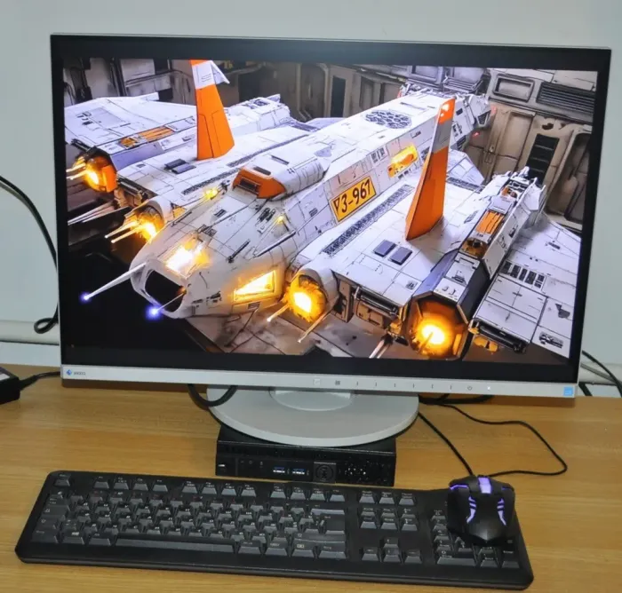 Комплект ПК: неттоп Dell OptiPlex 3040 Micro USFF / Intel Core i5-6500T (4 ядра по 2,5 - 3,1 ГГц) / 16 ГБ DDR3 / 500 ГБ SSD / Intel HD Graphics 530 / Windows 11 Pro / Блок + Монітор EIZO FlexScan EV2455 / 24" (1920x1200) IPS / Кабелі б/в - зображення 3