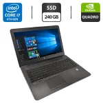 Мобільна робоча станція HP ZBook 15 G3 / 15.6" (1920x1080) IPS / Intel Core i7-6700HQ (4 (8) ядра по 2.6 - 3.5 GHz) / 16 GB DDR4 / 240 GB SSD M.2 / nVidia Quadro M1000M, 2 GB GDDR5, 128-bit / WebCam б/в