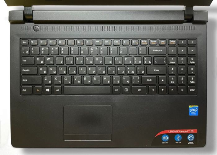 Ноутбук Б-клас Lenovo 100-15IBY / 15.6" (1366x768) TN / Intel Celeron N2840 (2 ядра по 2.16 - 2.58 GHz) / 4 GB DDR3 / 120 GB SSD / Intel HD Graphics / WebCam б/в - зображення 3