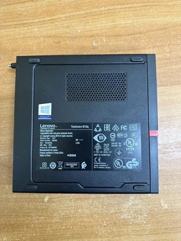 Неттоп Lenovo ThinkCentre M720q Tiny USFF / Intel Core i3-8100T (4 ядра по 3.1 GHz) / 8 GB DDR4 / no HDD / Intel UHD Graphics 630 / USB 3.1 / Блок живлення в комплекті б/в - зображення 4