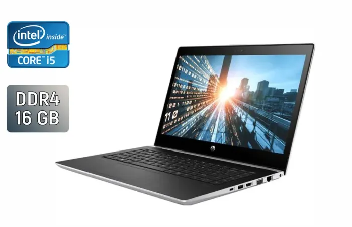 Ноутбук HP ProBook 440 G5 / 14" (1366x768) TN / Intel Core i5-8250U (4 (8) ядра по 1.6 - 3.4 GHz) / 16 GB DDR4 / 240 GB SSD / Intel UHD Graphics 620 / WebCam / Fingerprint б/в - зображення 1