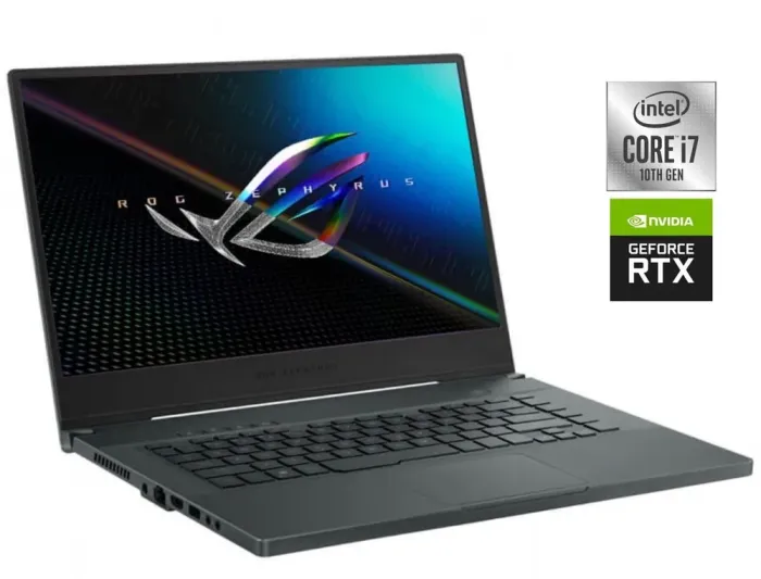 Ігровий ноутбук Б-клас Asus ROG Zephyrus GU502LW / 15.6" (1920x1080) IPS / Intel Core i7-10750H (6 (12) ядер по 2.6 - 5.0 GHz) / 16 GB DDR4 / 1000 GB SSD / nVidia GeForce RTX 2070 Max-Q, 8 GB GDDR6, 256-bit / WebCam б/в - зображення 1