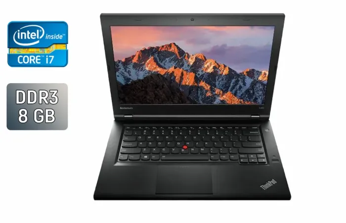 Нетбук Lenovo ThinkPad x240 / 12.5" (1366x768) TN / Intel Core i7-4600U (2 (4) ядра по 2.1 - 3.3 GHz) / 8 GB DDR3 / 240 GB SSD / Intel HD Graphics 4400 / WebCam / TouchID / Windows 10 б/в - зображення 1