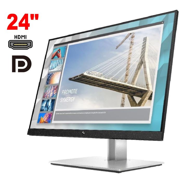 Монітор HP E24i / 24" (1920x1200) IPS / 1x HDMI, 1x DisplayPort, 1x VGA, 5x USB 3.2 / VESA 100x100 / Pivot б/в - зображення 1