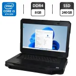 Захищений ноутбук Б-клас Dell Latitude 5414 Rugged / 14" (1366x768) TN / Intel Core i5-6300U (2 (4) ядра по 2.4 - 3.0 GHz) / 8 GB DDR4 / 240 GB SSD / Intel HD Graphics 520 / Windows 11 Pro б/в