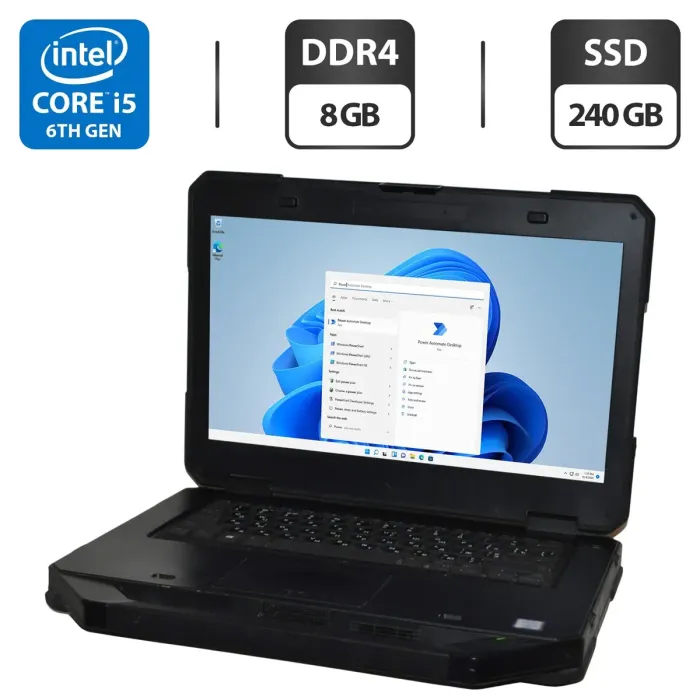 Захищений ноутбук Б-клас Dell Latitude 5414 Rugged / 14" (1366x768) TN / Intel Core i5-6300U (2 (4) ядра по 2.4 - 3.0 GHz) / 8 GB DDR4 / 240 GB SSD / Intel HD Graphics 520 / Windows 11 Pro б/в - зображення 1