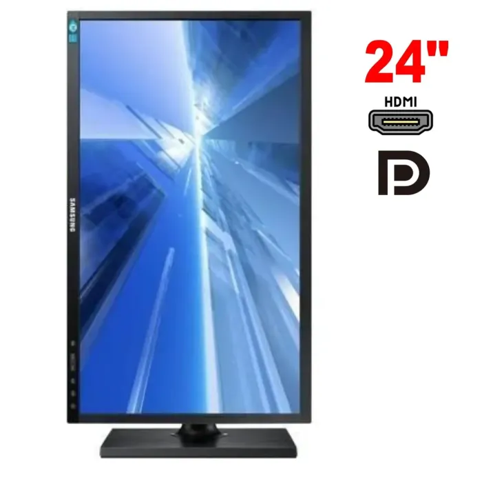Монітор Samsung S24C650PL / 24" (1920x1080) IPS / 1x HDMI, 1x DisplayPort, 1x VGA, 2x USB 2.0, 2x Audio / 2x 1W / VESA 100x100 / Pivot б/в - зображення 1