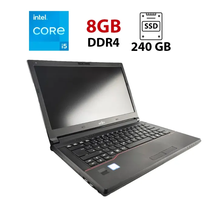 Ноутбук Fujitsu LifeBook E546 / 14" (1920x1080) IPS / Intel Core i5-6200U (2 (4) ядра по 2.3 - 2.8 GHz) / 8 GB DDR4 / 240 GB SSD / HD Graphics 520 / WebCam б/в - зображення 1