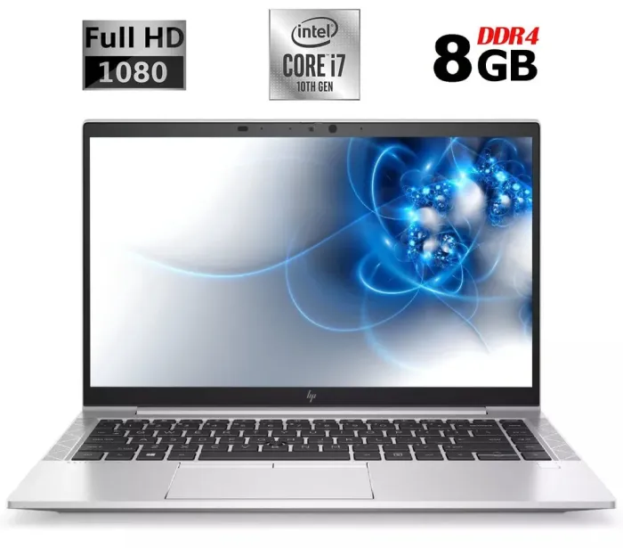 Ультрабук Б-клас HP EliteBook 840 G7 / 14" (1920x1080) IPS / Intel Core i7-10610U (4 (8) ядра по 1.8 - 4.9 GHz) / 8 GB DDR4 / 256 GB SSD M.2 / Intel UHD Graphics / WebCam / Fingeprint / HDMI б/в - зображення 1