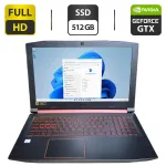 Ігровий ноутбук Acer Nitro 5 / 15.6" (1920x1080) IPS / Intel Core i5-8300H (4 (8) ядра по 2.3 - 4.0 GHz) / 8 GB DDR4 / 512 GB SSD / nVidia GeForce GTX 1050, 4 GB GDDR5, 128-bit / WebCam б/в