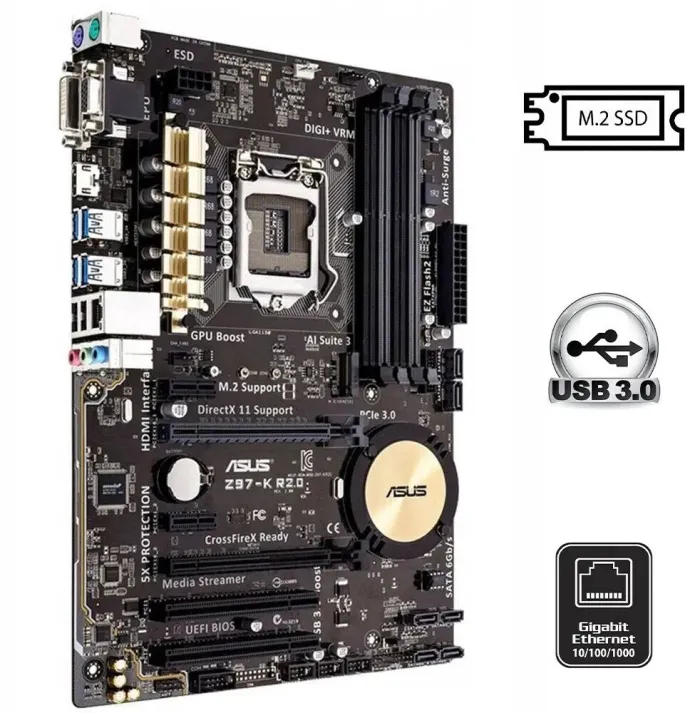 Материнська плата Asus Z97-K R2.0 OEM / Socket Intel LGA1150 / M.2 - зображення 1