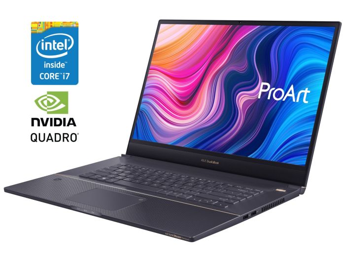 Мобільна робоча станція Б-клас Asus ProArt StudioBook Pro 17 W700G / 17.3" (1920x1200) IPS / Intel Core i7-9750H (6 (12) ядер по 2.6 - 4.5 GHz) / 16 GB DDR4 / 512 GB SSD NVMe / nVidia Quadro RTX 3000 Max-Q, 6 GB DDR6, 192-bit / WebCam б/в - зображення 1