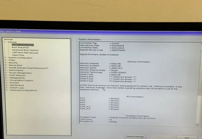 Комп'ютер Б-клас Dell OptiPlex 7060 Tower / Intel Core i5-8500 (6 ядер по 3.0 - 4.1 GHz) / 16 GB DDR4 / 120 GB SSD / Intel UHD Graphics 630 / 260W / USB 3.1 / DisplayPort б/в - зображення 9