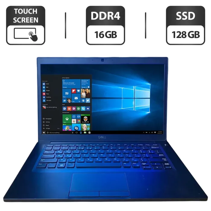 Ноутбук Б-клас Dell Latitude 7490 / 14" (1920x1080) IPS Touch / Intel Core i5-8350U (4 (8) ядра по 1.7 - 3.6 GHz) / 16 GB DDR4 / 128 GB SSD / Intel UHD Graphics 620 / WebCam б/в - зображення 1