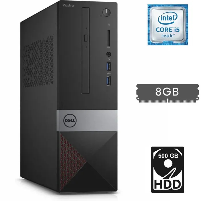 Комп'ютер Dell Vostro 3250 SFF / Intel Core i5-6400 (4 ядра по 2.7 - 3.3 GHz) / 8 GB DDR3 / 500 GB HDD / Intel HD Graphics 530 / DVD-RW / Wi-Fi / HDMI б/в - зображення 1