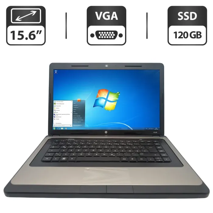 Ноутбук HP 655 / 15.6" (1366x768) TN / AMD E-450 (2 ядра по 1.6 GHz) / 6 GB DDR3 / 120 GB SSD / AMD Radeon HD 6320 Graphics / WebCam / DVD-ROM б/в - зображення 1