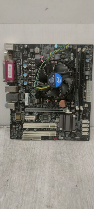 Комплект: Материнська плата ECS Elitegroup H61H2-M6 V1.0 / LGA1155 / Intel Core i5-3550 (4 ядра по 3.3 - 3.7 GHz) / 8 GB DDR3 / Intel HD Graphics 2500 + Кулер б/в - зображення 2