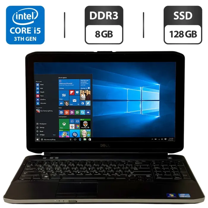 Ноутбук Б-клас Dell Latitude E5530 / 15.6" (1920x1080) TN / Intel Core i5-3320M (2 (4) ядра по 2.6 - 3.3 GHz) / 8 GB DDR3 / 128 GB SSD / Intel HD Graphics 4000 / WebCam / Windows 10 Pro б/в - зображення 1