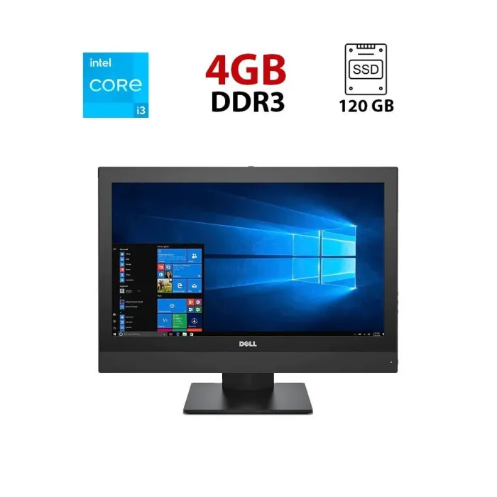 Моноблок Dell Optiplex 5250 AIO / 22" (1920x1080) IPS / Intel Core i3-7100 (2 (4) ядра по 2.4 GHz) / 4 GB DDR3 / 120 GB SSD / Intel HD Graphics 530 б/в - зображення 1