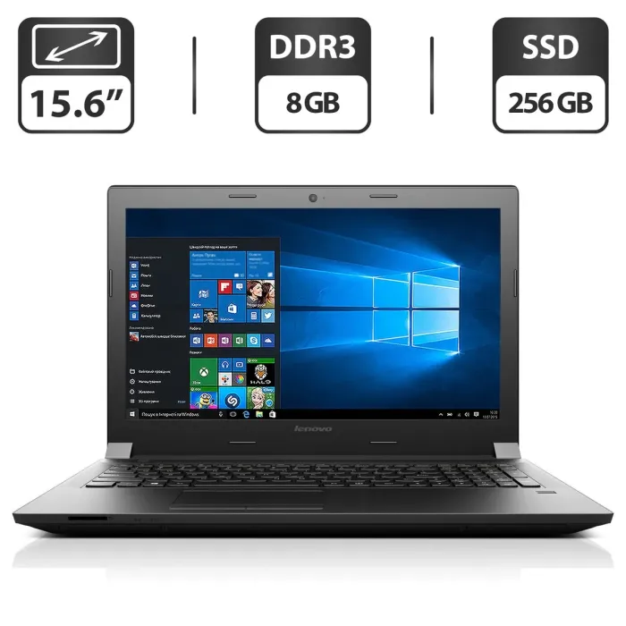 Ноутбук Б-клас Lenovo B51-80 / 15.6" (1366x768) TN / Intel Core i5-6200U (2 (4) ядра по 2.3 - 2.8 GHz) / 8 GB DDR3 / 256 GB SSD / Intel HD Graphics 520 / WebCam / VGA б/в - зображення 1