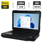 Захищений ноутбук Б-клас Dell Latitude 5414 Rugged / 14" (1366x768) TN / Intel Core i5-6300U (2 (4) ядра по 2.4 - 3.0 GHz) / 16 GB DDR4 / 480 GB SSD / Intel HD Graphics 520 / WebCam / Windows 11 Pro б/в