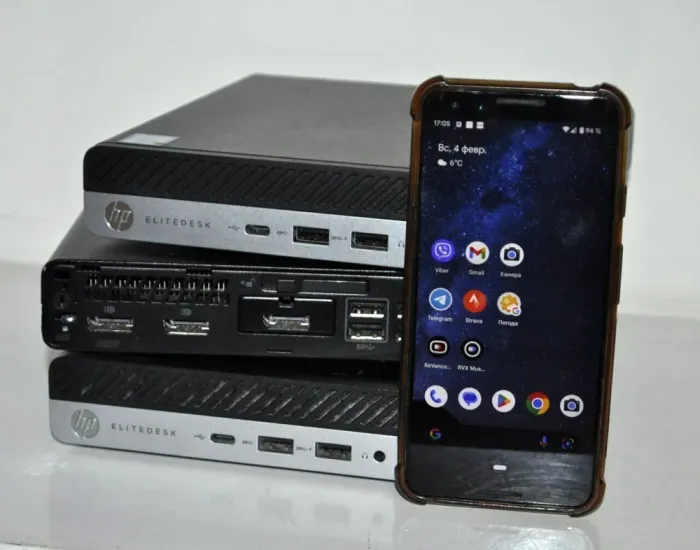 Неттоп HP EliteDesk 800 G3 Desktop Mini USFF / Intel Core i5-6500T (4 ядра по 2.5 - 3.1 GHz) / 32 GB DDR4 / 500 GB SSD NEW / Intel UHD Graphics 630 / DisplayPort / Windows 11 Pro / Блок живлення б/в - зображення 5