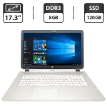 Ноутбук HP 17-1245ng / 17.3" (1600x900) TN / AMD A6-6310 (4 ядра по 1.8 - 2.4 GHz) / 8 GB DDR3 / 120 GB SSD / AMD Radeon R4 Graphics / WebCam / DVD-ROM б/в