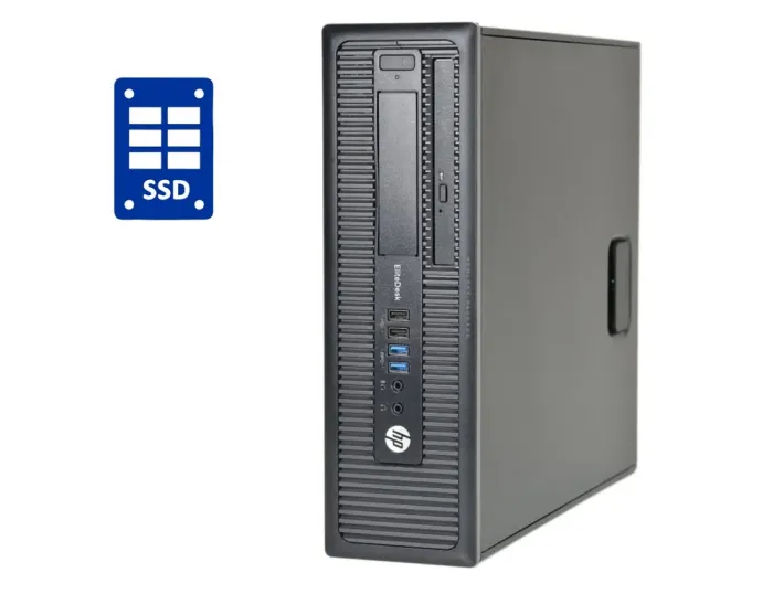 ПК HP EliteDesk 800 G1 SFF / Intel Core i3-4130 (2 (4) ядра по 3.4 GHz) / 4 GB DDR3 / 120 GB SSD / Intel HD Graphics 4400 / DVD-ROM б/в - зображення 1