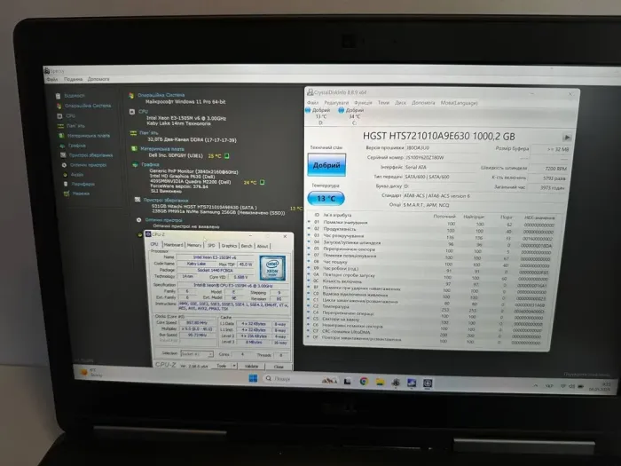 Мобільна робоча станція Dell Precision 7520 / 15.6" (3840x2160) IPS / Intel Xeon E3-1505M v6 (4 (8) ядра по 3.0 - 4.0 GHz) / 32 GB DDR4 / 256 GB SSD + 1000 GB HDD / nVidia Quadro M2200, 4 GB GDDR5, 128-bit / WebCam / Win 11 Pro б/в - зображення 6