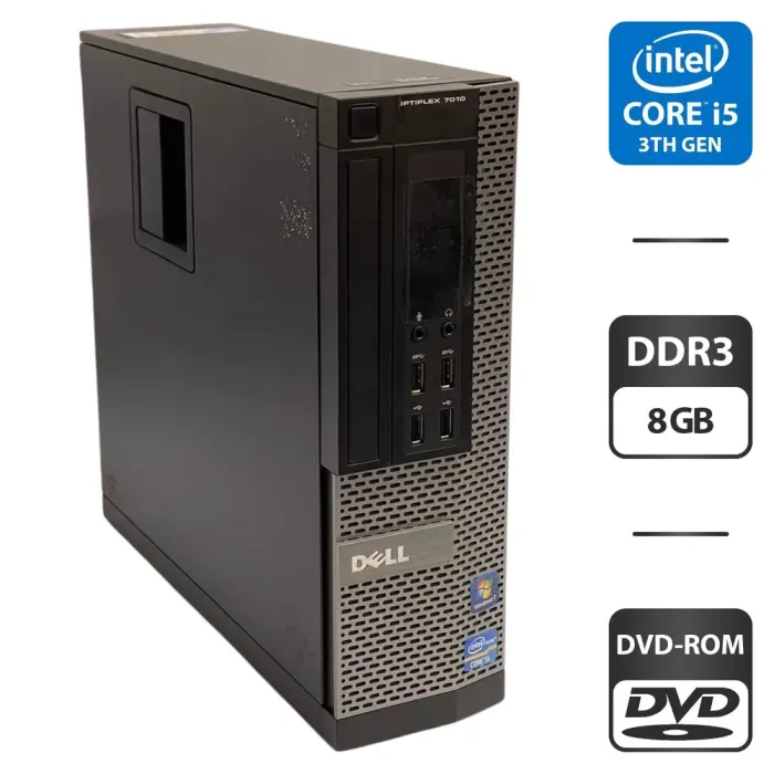 Комп'ютер Dell Optiplex 7010 SFF / Intel Core i5-3470 (4 ядра по 3.2 - 3.6 GHz) / 8 GB DDR3 / 500 GB HDD / Intel HD Graphics 2500 б/в - зображення 1