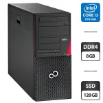 Комп'ютер Fujitsu Esprimo P756 E90 Tower / Intel Core i3-6100 (2 (4) ядра по 3.7 GHz) / 8 GB DDR4 / 128 GB SSD / Intel HD Graphics 530 / DVD-ROM б/в
