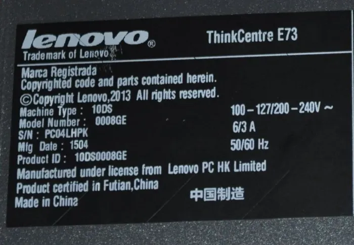Компьютер Б-клас Lenovo ThinkCentre E73 Tower / Intel Core i5-4570 (2 (4) ядра по 3.2 - 3.6 GHz) / 8 GB DDR3 / 120 GB SSD / Intel HD Graphics 4600 / DVD-ROMб/в - зображення 7
