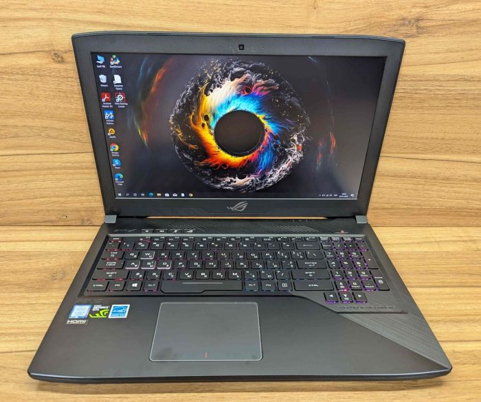 Ігровий ноутбук Asus GL503VD / 15,6" (1920x1080) IPS / Intel Core i7-7700HQ (4 (8) ядра по 2,8 - 3,8 ГГц) / 16 ГБ DDR4 / 256 ГБ SSD + 1000 ГБ HDD / nVidia GeForce GTX 1050, 4 ГБ GDDR5, 128-біт / WebCam / Windows 10 б/в - зображення 2
