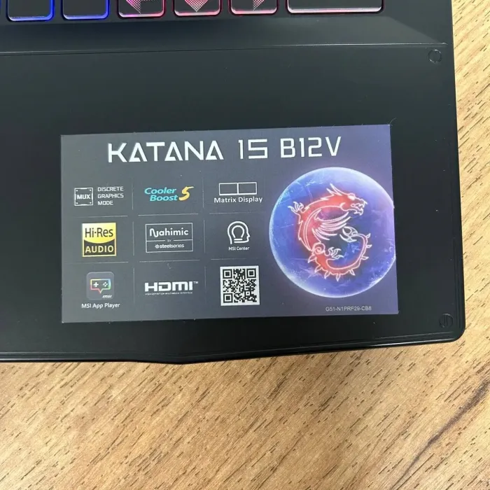 Ігровий ноутбук Б-клас MSI Katana 15 B12VGK / 15.6" (1920x1080) IPS / Intel Core i7-12650H (10 (16) ядер по 3.5 - 4.7 GHz) / 32 GB DDR5 / 1000 GB SSD / nVidia GeForce RTX 4070, 8 GB GDDR6, 128-bit / WebCam б/в - зображення 9