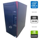 Комп'ютер Fujitsu Esprimo P758 E85 Tower / Intel Core i5-8400 (6 ядер по 2,8 - 4,0 ГГц) / 8 ГБ DDR4 / 256 ГБ SSD / nVidia Quadro K1200, 4 ГБ GDDR5, 128-біт б/в